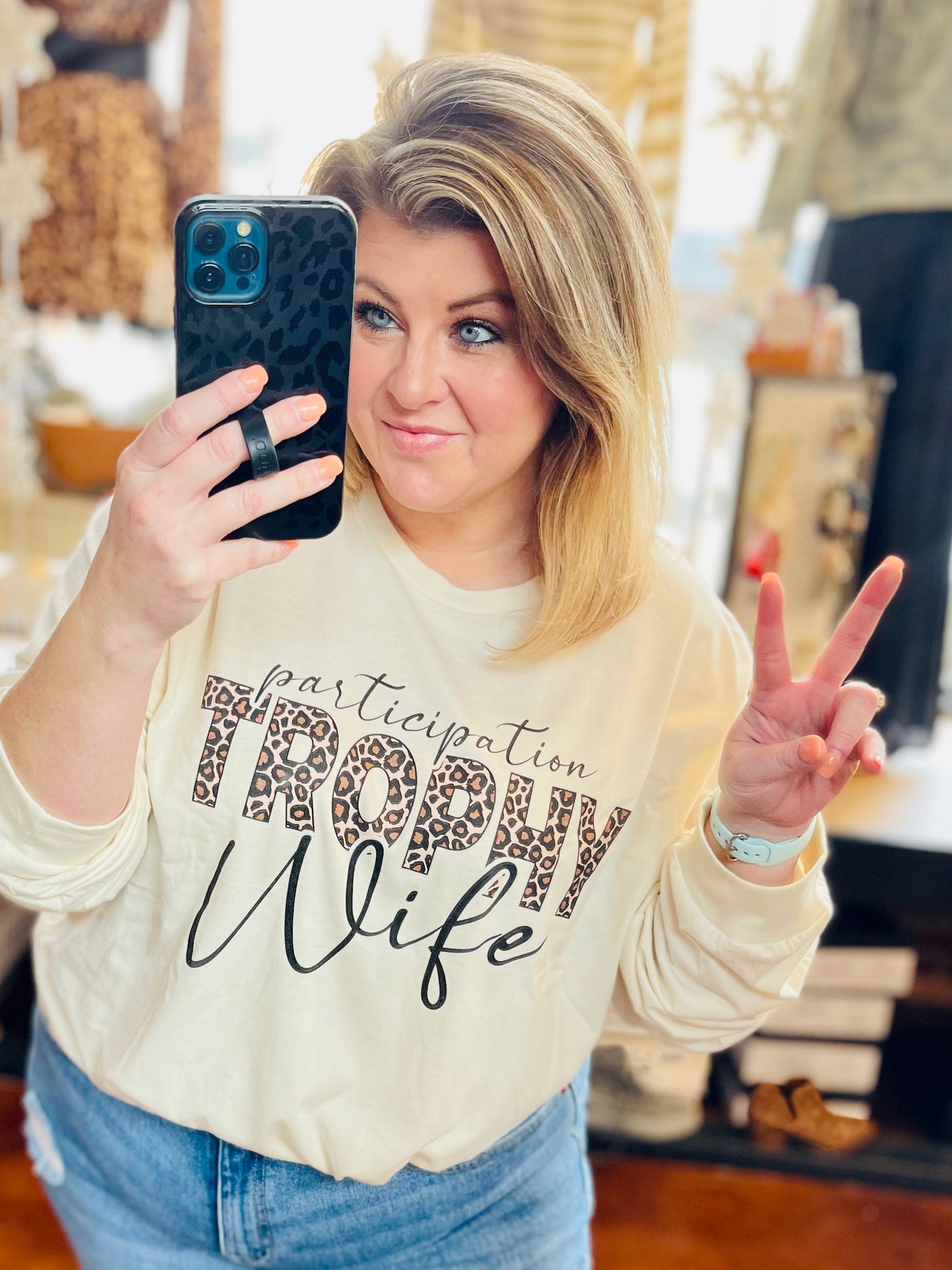 Participation Trophy Wife Graphic Tee-Harps & Oli-Shop Anchored Bliss Women's Boutique Clothing Store