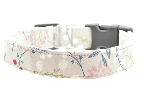 Grey Floral Dog Collar-Dog Collar World-Shop Anchored Bliss Women's Boutique Clothing Store