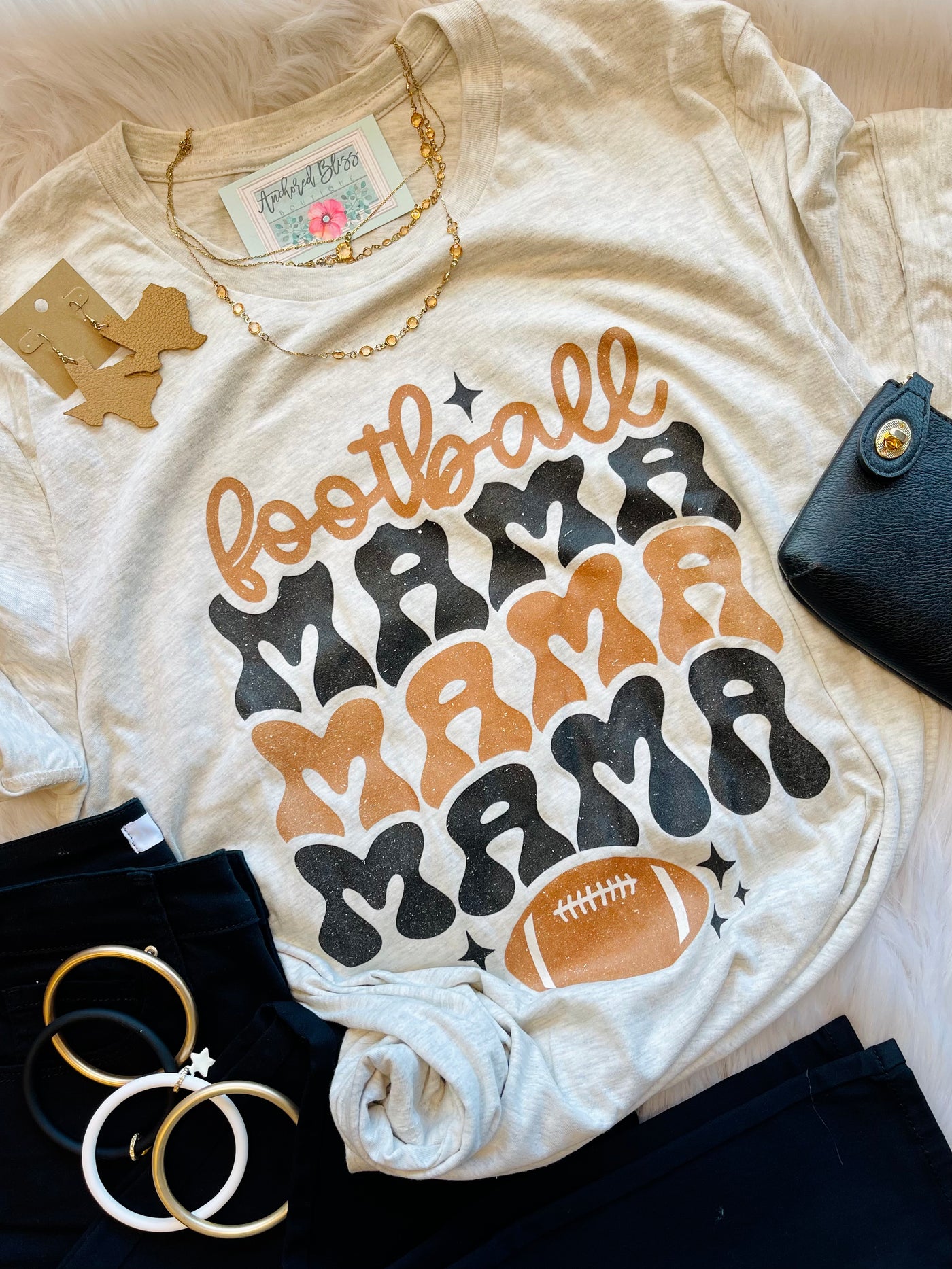 Football Mama Graphic Tee-Harps & Oli-Shop Anchored Bliss Women's Boutique Clothing Store