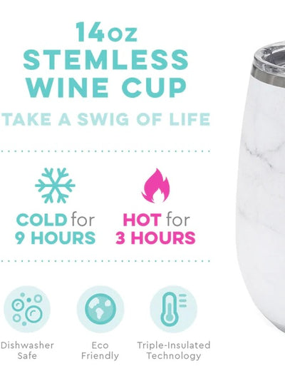 Marble Swig 14oz. Wine Tumbler-Swig-Shop Anchored Bliss Women's Boutique Clothing Store