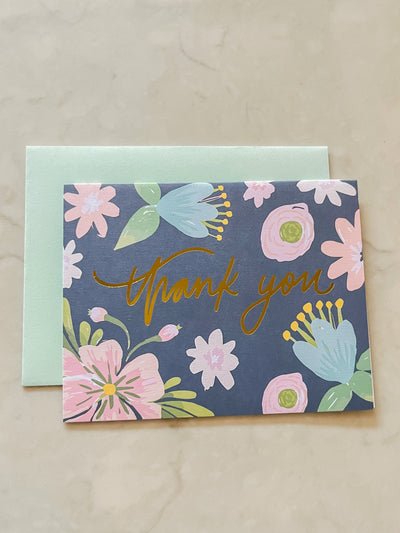 Thank You Floral Greeting Card-Mary Square-Shop Anchored Bliss Women's Boutique Clothing Store