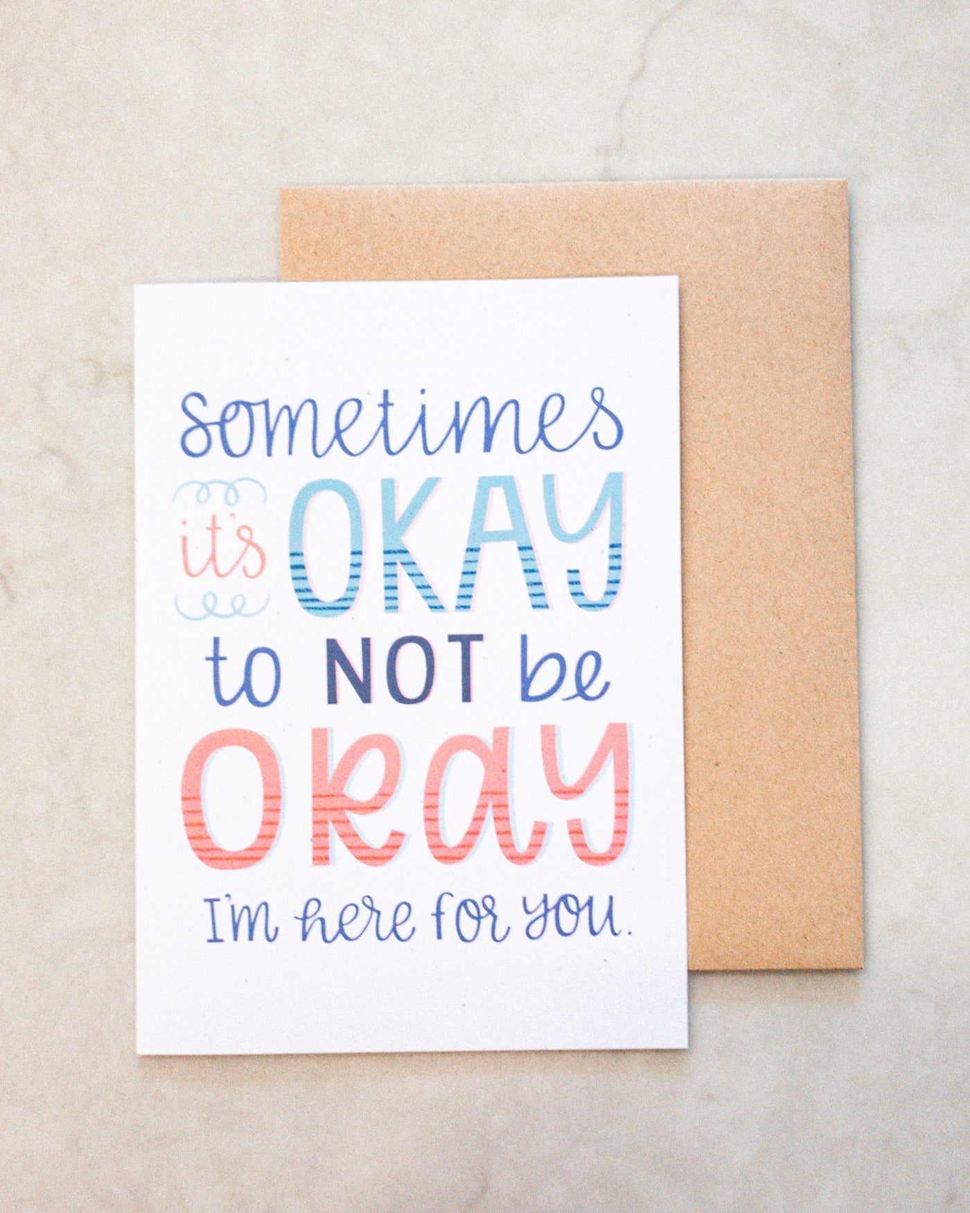 Okay to Not Be Okay Greeting Card-Hennel Paper Co.-Shop Anchored Bliss Women's Boutique Clothing Store