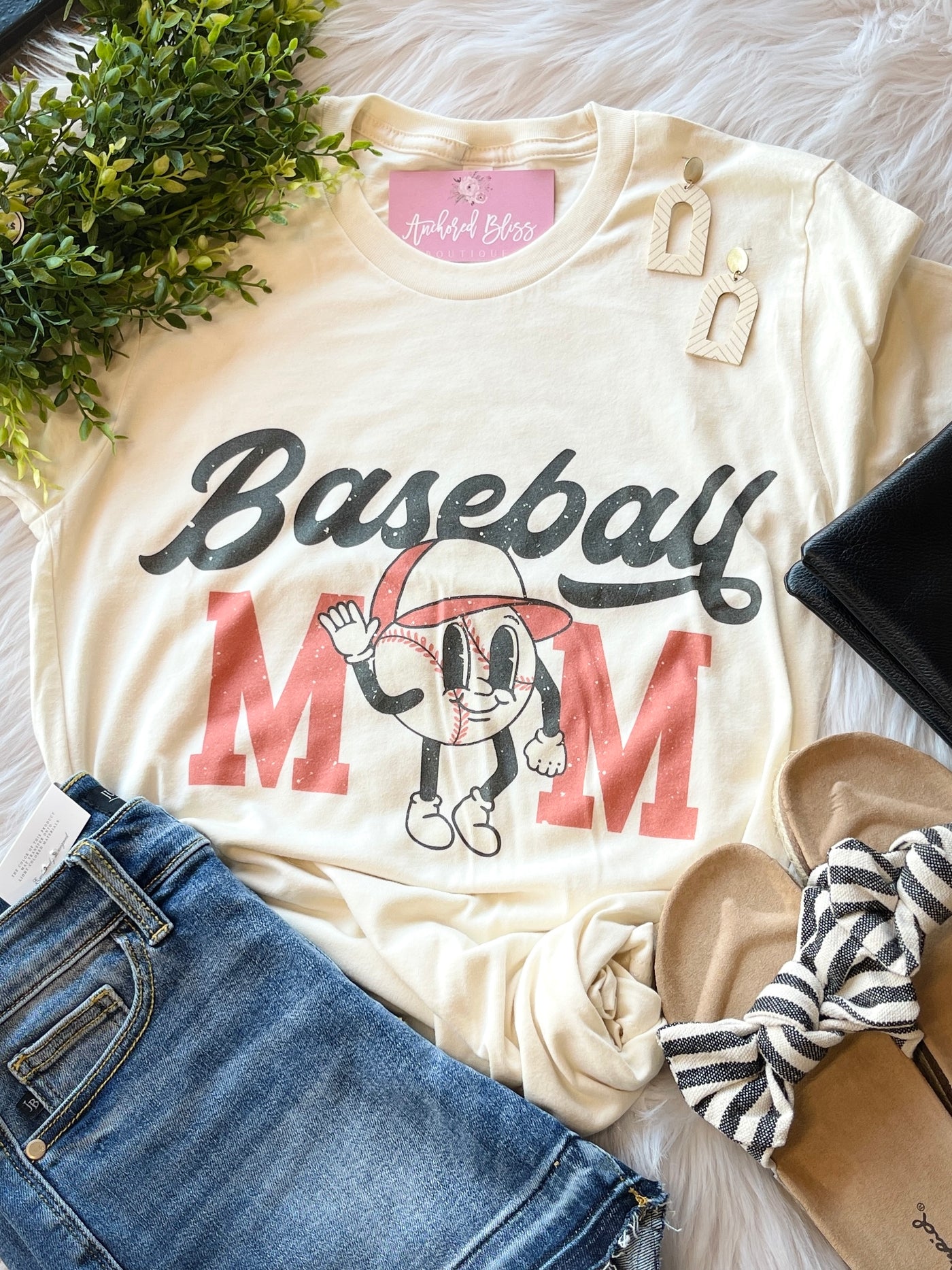Baseball Mom Graphic Tee-Harps & Oli-Shop Anchored Bliss Women's Boutique Clothing Store