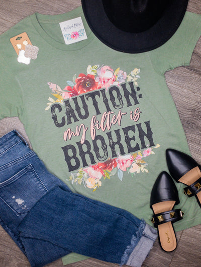 Broken Filter Graphic Tee-Harps & Oli-Shop Anchored Bliss Women's Boutique Clothing Store