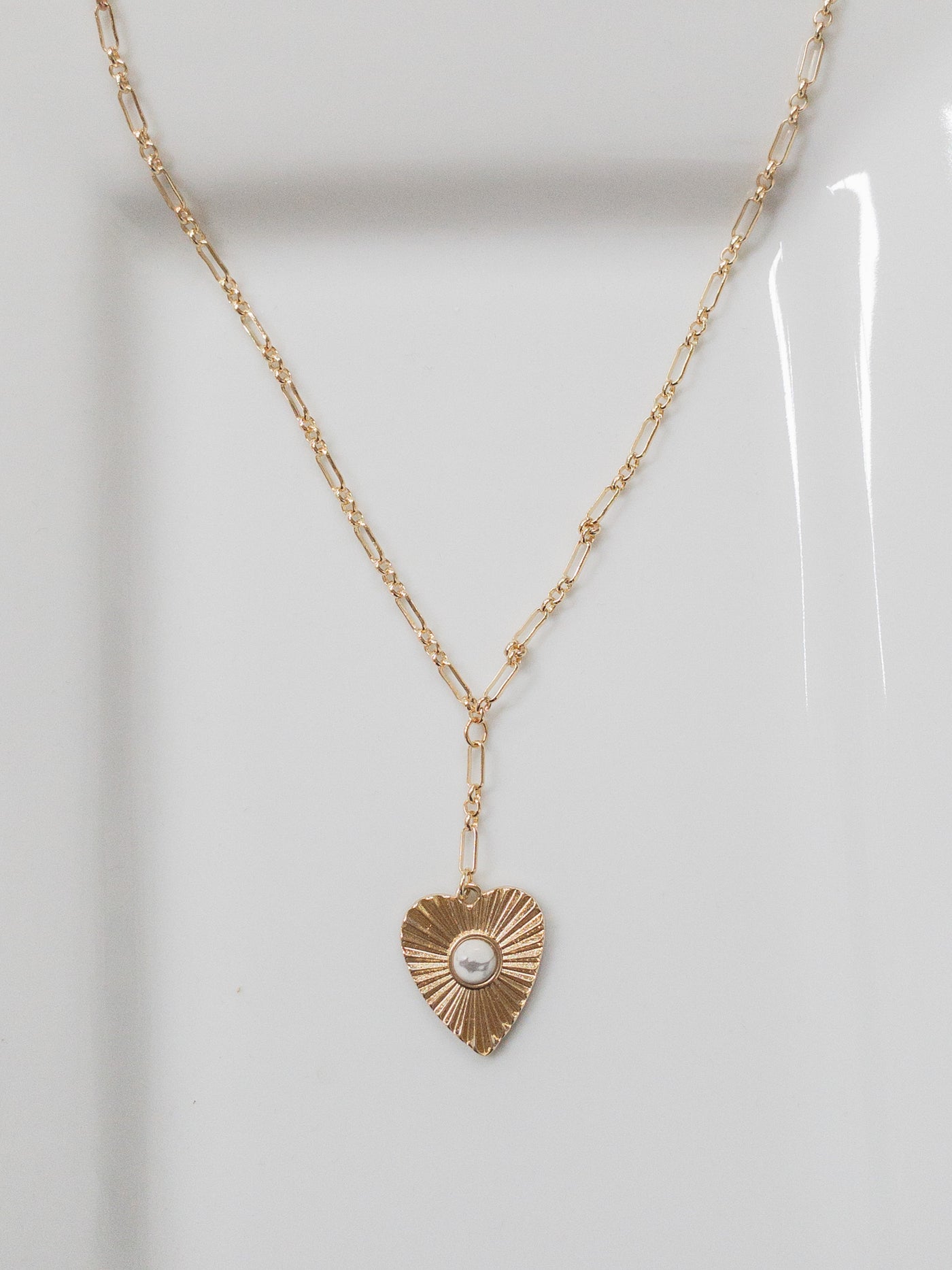 On My Mind Gold Heart Necklace-DMC-Shop Anchored Bliss Women's Boutique Clothing Store