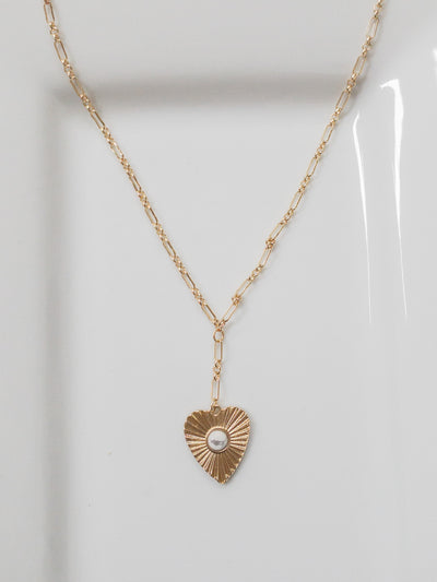On My Mind Gold Heart Necklace-DMC-Shop Anchored Bliss Women's Boutique Clothing Store
