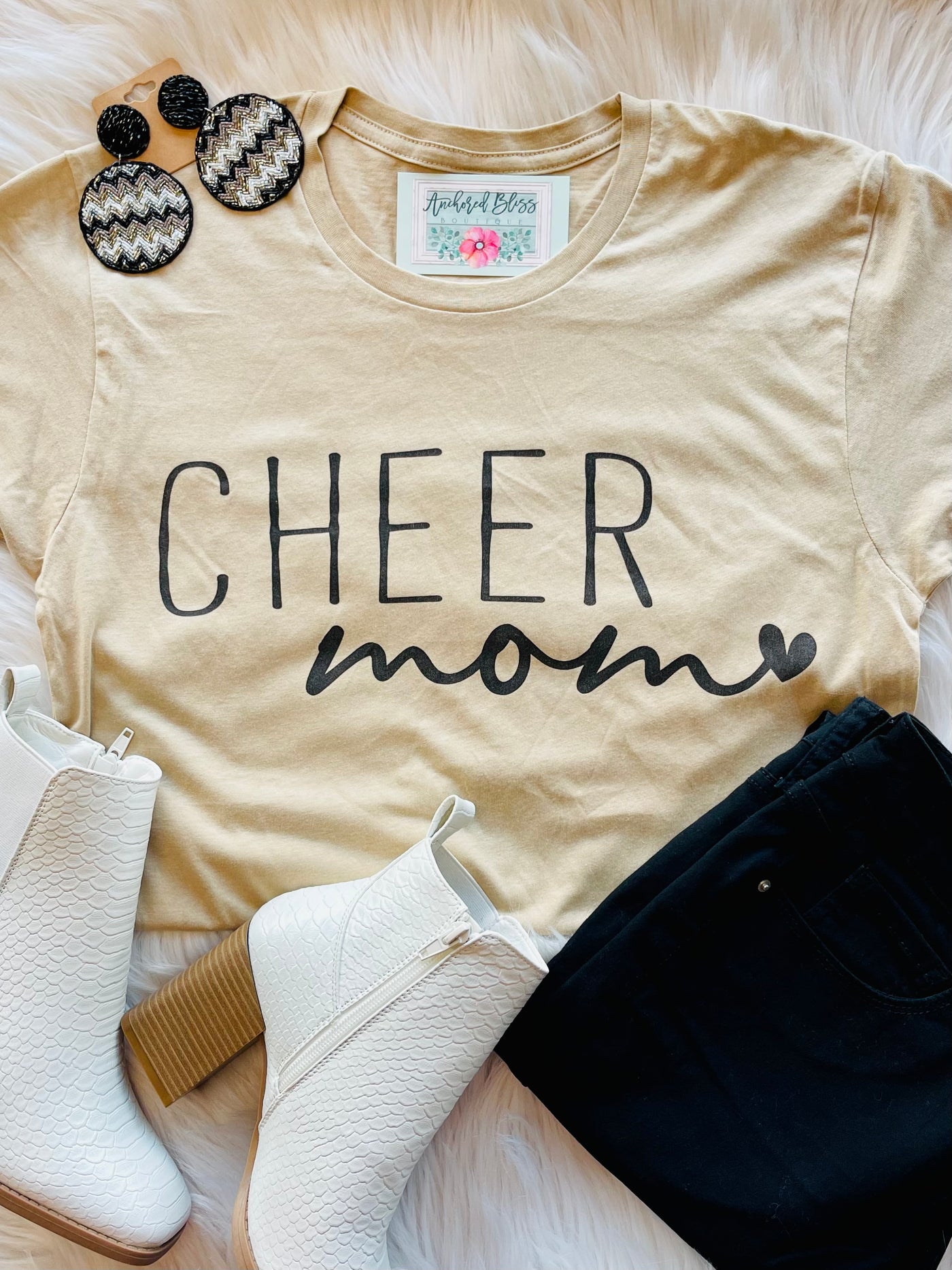 Simply Cheer Mom Graphic Tee-Harps & Oli-Shop Anchored Bliss Women's Boutique Clothing Store