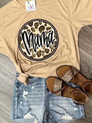 PRE-ORDER Mama Leopard Circle Graphic Tee-Harps & Oli-Shop Anchored Bliss Women's Boutique Clothing Store