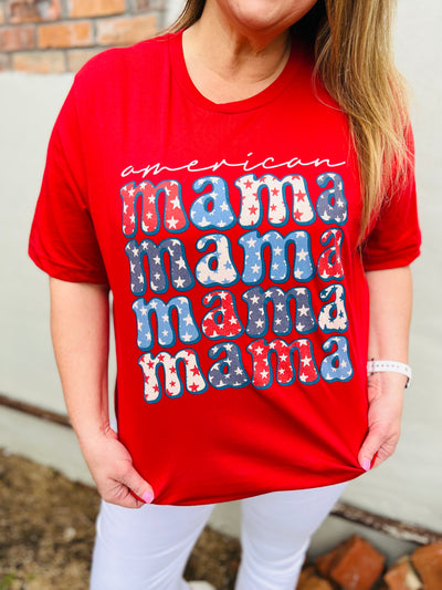 American Mama Repeat Graphic Tee-Harps & Oli-Shop Anchored Bliss Women's Boutique Clothing Store