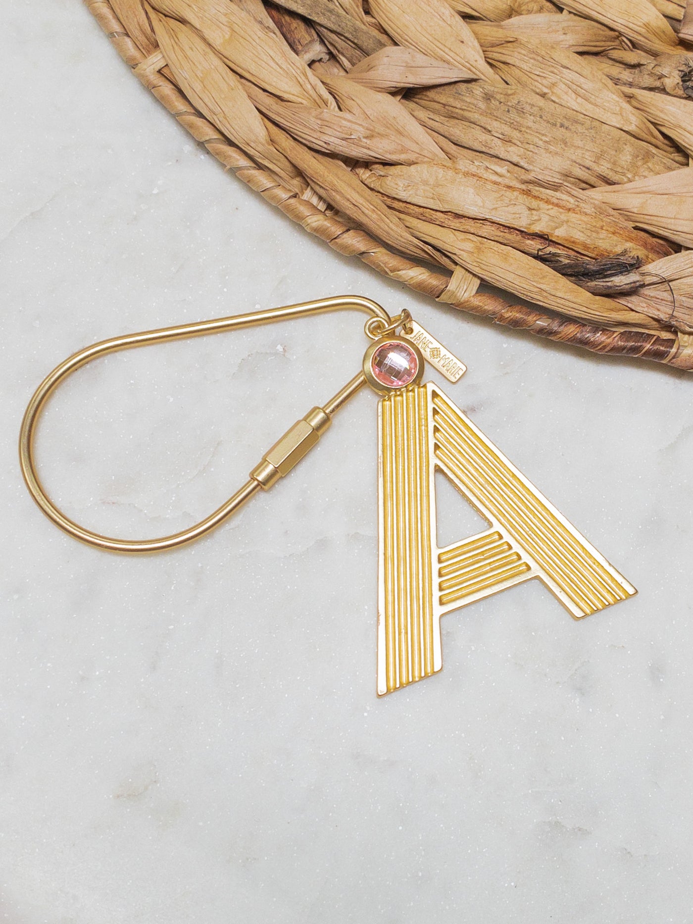 Gold Initial Keychain-Tracy Zelenuk-Shop Anchored Bliss Women's Boutique Clothing Store