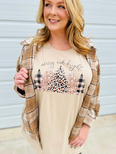 Neutral Merry & Bright Graphic Tee-Harps & Oli-Shop Anchored Bliss Women's Boutique Clothing Store