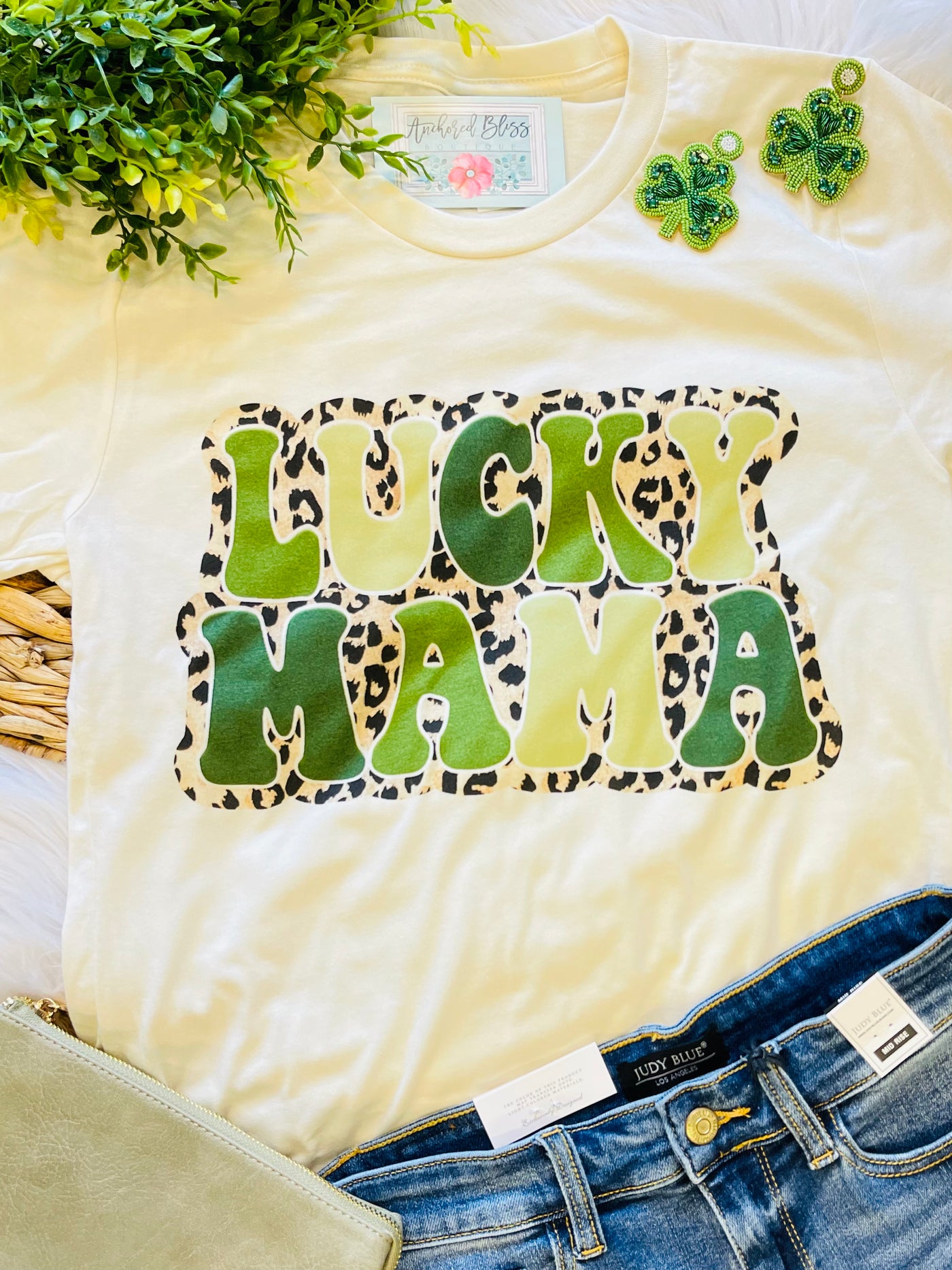 Lucky Mama Graphic Tee-Harps & Oli-Shop Anchored Bliss Women's Boutique Clothing Store