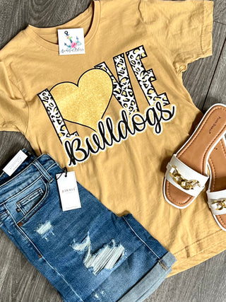 Pre-Order Bulldogs Love Graphic Tee-Harps & Oli-Shop Anchored Bliss Women's Boutique Clothing Store