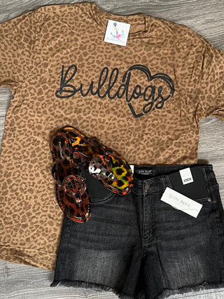 PRE-ORDER Bulldogs Brown Leopard Graphic Tee-Harps & Oli-Shop Anchored Bliss Women's Boutique Clothing Store