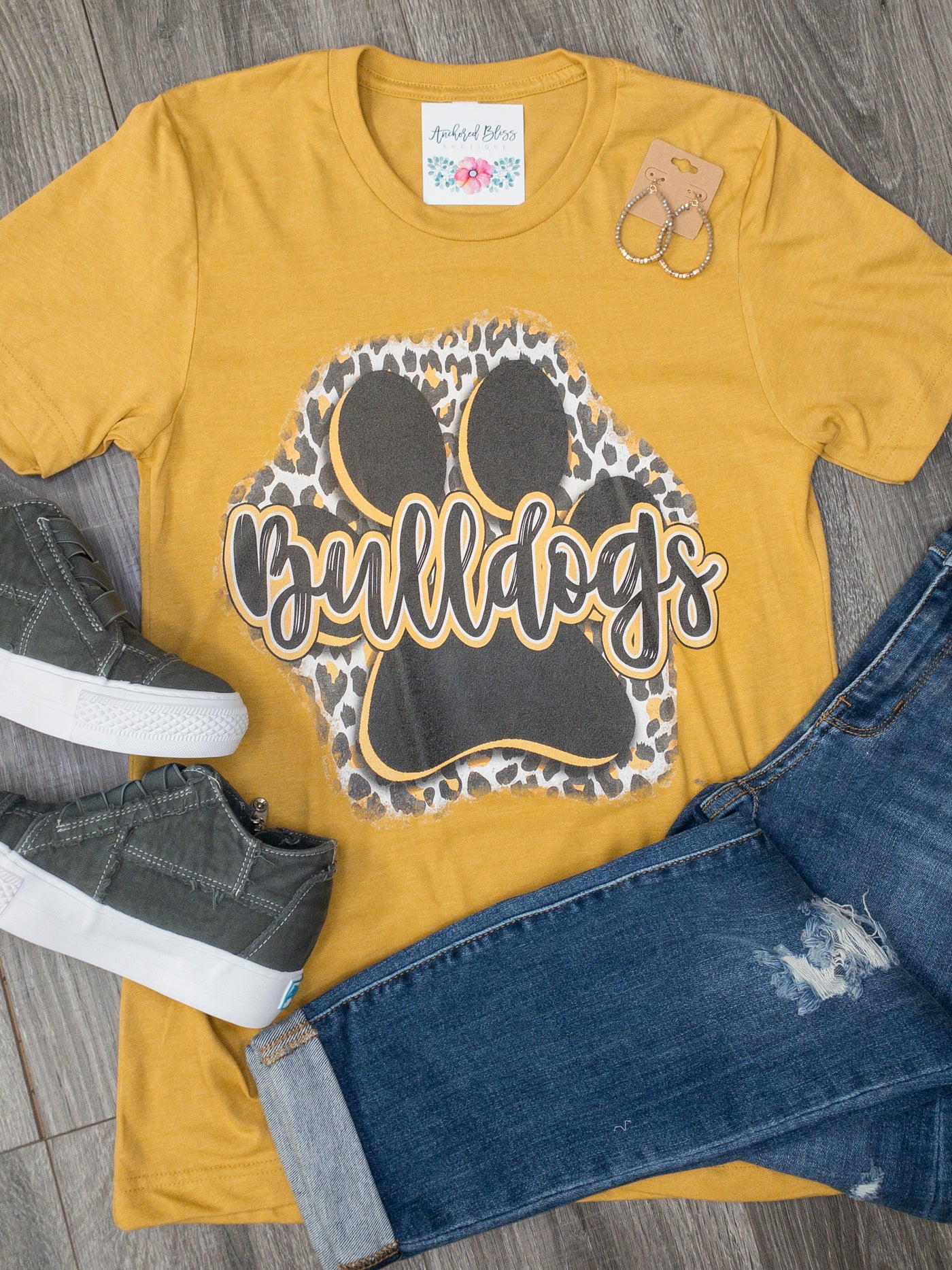 Bulldogs Paw Graphic Tee-Harps & Oli-Shop Anchored Bliss Women's Boutique Clothing Store
