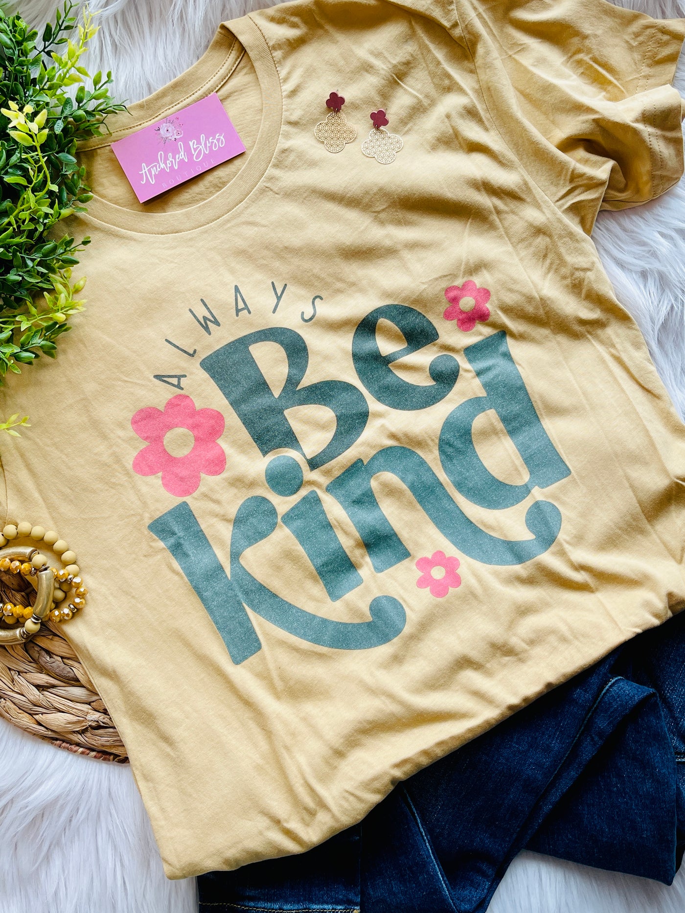 Always Be Kind Graphic Tee-Harps & Oli-Shop Anchored Bliss Women's Boutique Clothing Store