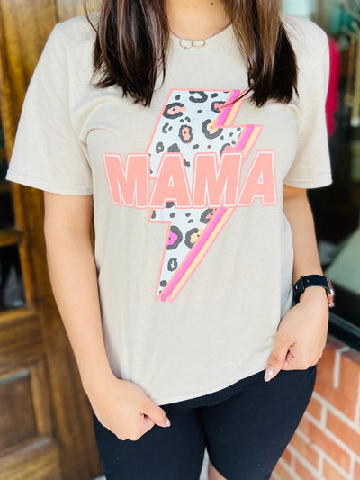 Mama Thunder Bolt Graphic Tee-Harps & Oli-Shop Anchored Bliss Women's Boutique Clothing Store