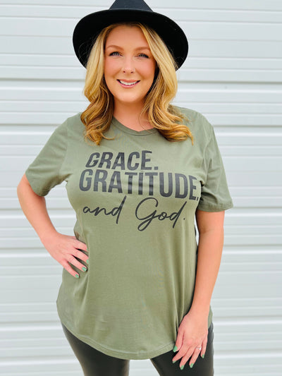 Grace Gratitude God Graphic Tee-Harps & Oli-Shop Anchored Bliss Women's Boutique Clothing Store
