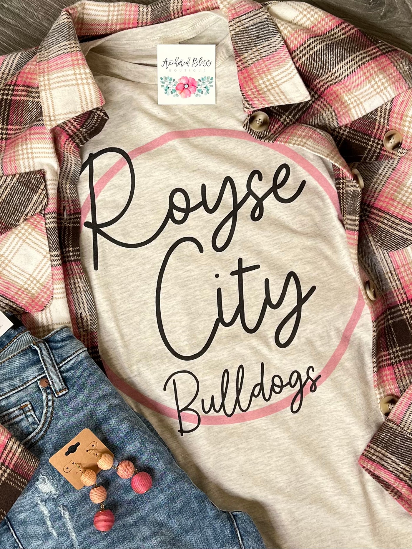 Bulldogs Sweet & Simple Circle Graphic Tee-Harps & Oli-Shop Anchored Bliss Women's Boutique Clothing Store