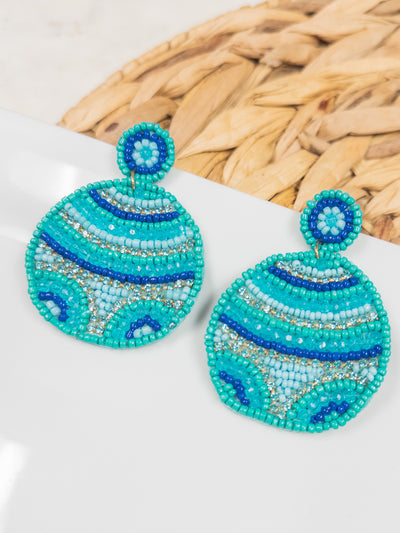 Adrianna Beaded Earrings-Suzie Q-Blue-Shop Anchored Bliss Women's Boutique Clothing Store