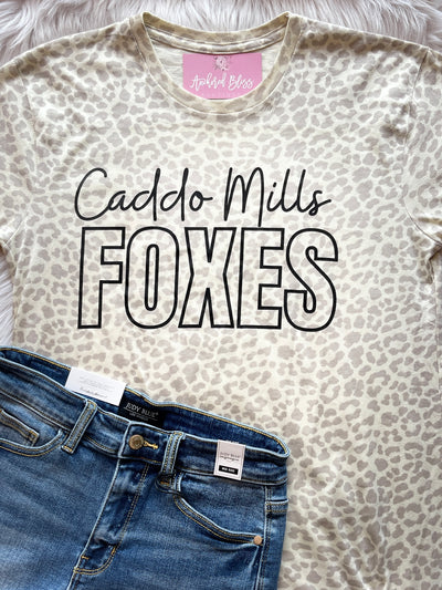 Leopard Caddo Mills Foxes Graphic Tee-Harps & Oli-Shop Anchored Bliss Women's Boutique Clothing Store