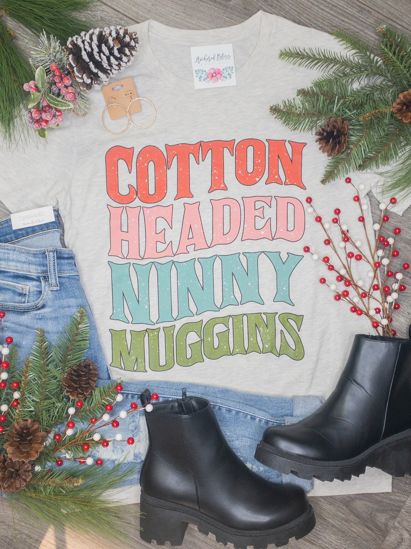 Cotton Headed Ninny Muggins Graphic Tee-Harps & Oli-Shop Anchored Bliss Women's Boutique Clothing Store