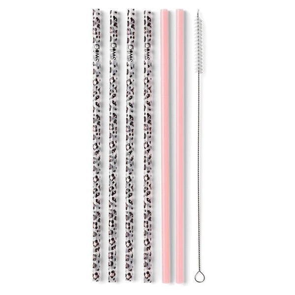 Luxy Leopard & Blush Swig Reusable Straw Set-Tracy Zelenuk-Shop Anchored Bliss Women's Boutique Clothing Store