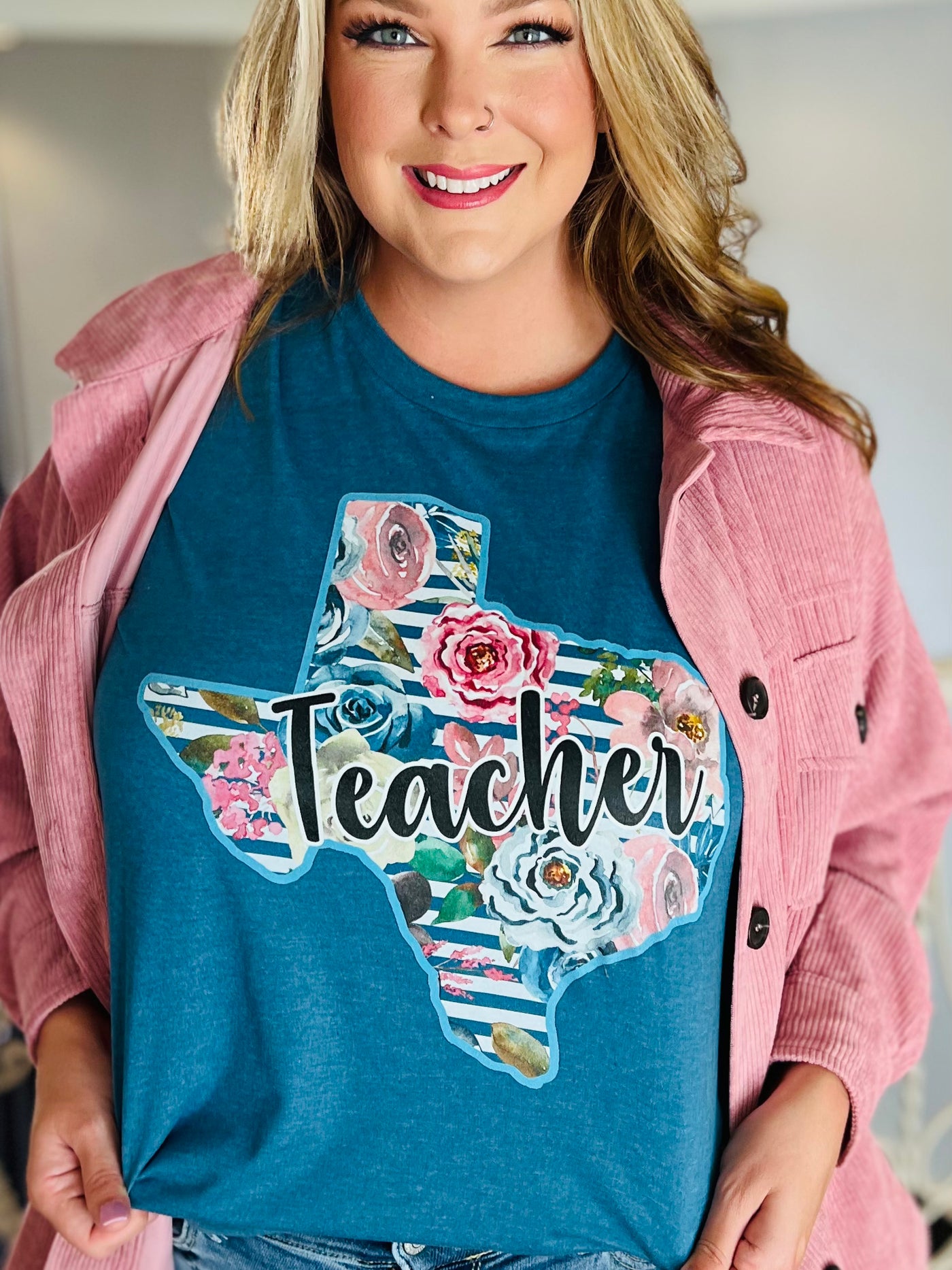 Texas Teacher Graphic Tee-Harps & Oli-Shop Anchored Bliss Women's Boutique Clothing Store