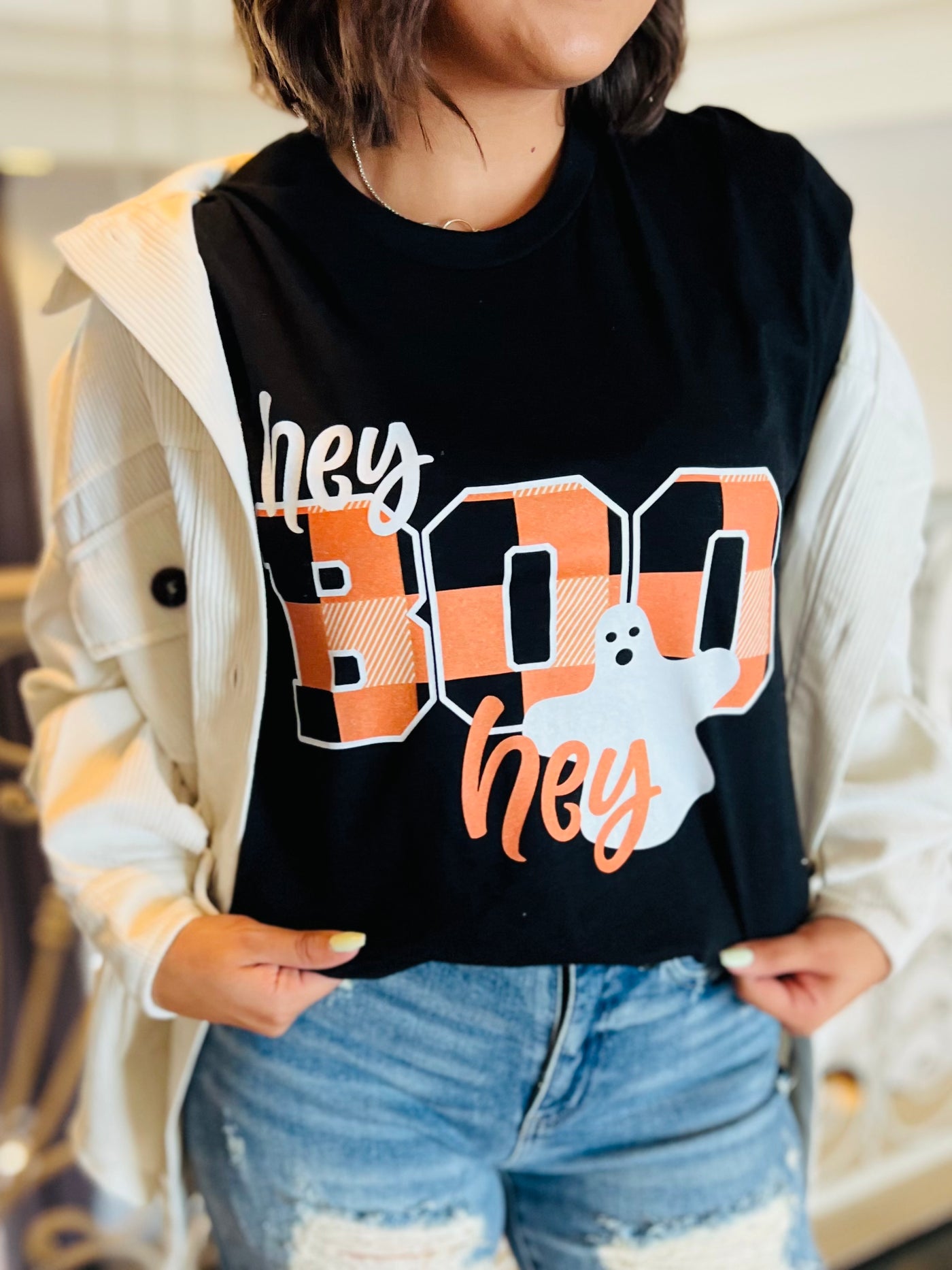 Hey Boo Hey Graphic Tee-Harps & Oli-Shop Anchored Bliss Women's Boutique Clothing Store
