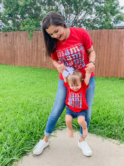 American Mini Repeat Graphic Tee-Harps & Oli-Shop Anchored Bliss Women's Boutique Clothing Store
