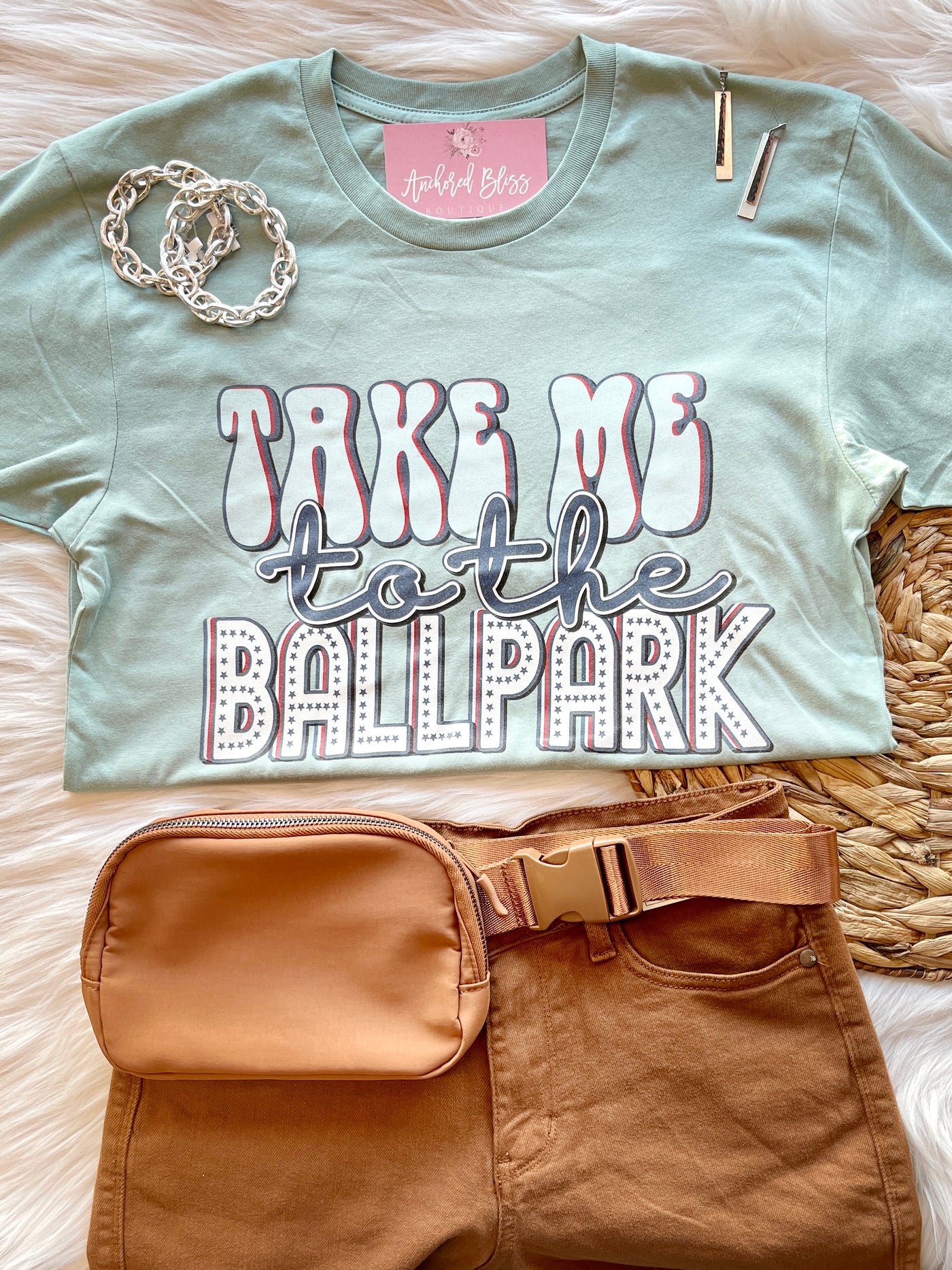 Take Me to the Ballpark Graphic Tee-Harps & Oli-Shop Anchored Bliss Women's Boutique Clothing Store